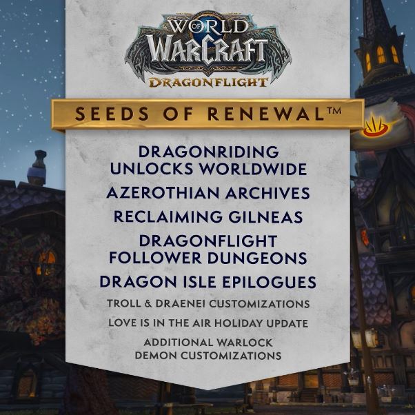 WoW Patch 10.2.5 Preview of the Content Update Seeds of Renewal (1) WoW Patch 10.2.5 Preview of the Content Update Seeds of Renewal (1)