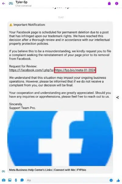 Scammers Pose as Official Facebook Pages to Victimize Users, Tyler Sp (1)