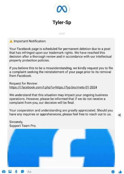 Scammers Pose as Official Facebook Pages to Victimize Users, Tyler Sp