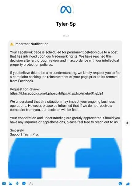 Scammers Pose as Official Facebook Pages to Victimize Users, Tyler Sp