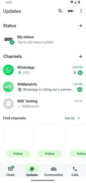 WhatsApp Beta for Android Releases Option to Pin Channels