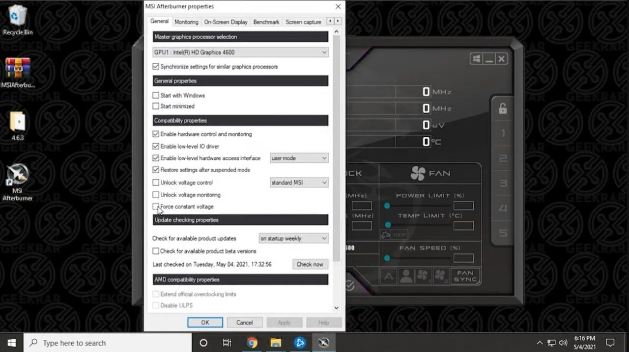 How To Use MSI Afterburner Download, Installation, Setup, On Screen Display and Overclocking of GPU (11)