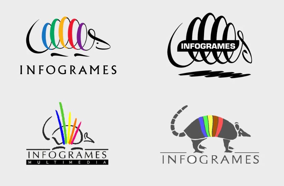 Infogrames logos over time.