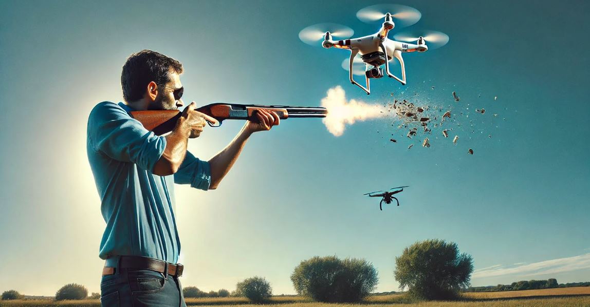 Man Shoots Down Neighbor's Drone with Shotgun