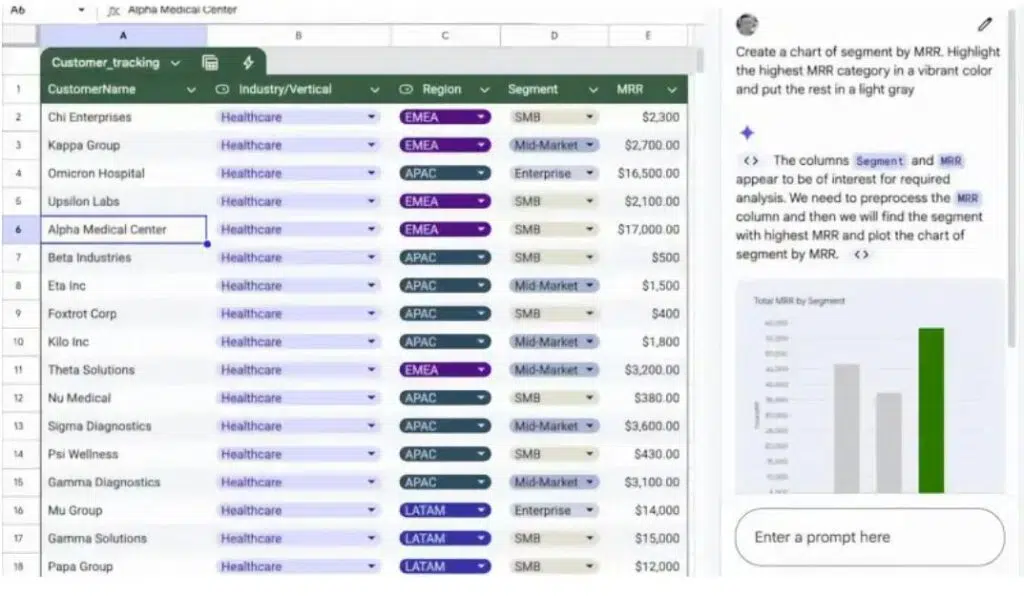 Gemini integrates into google sheets (1)