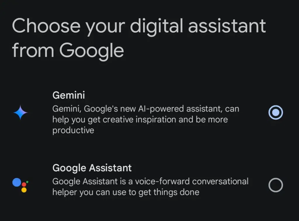 Google Gemini and Google Assistant