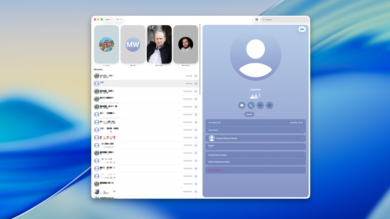 macOS 26 Phone App