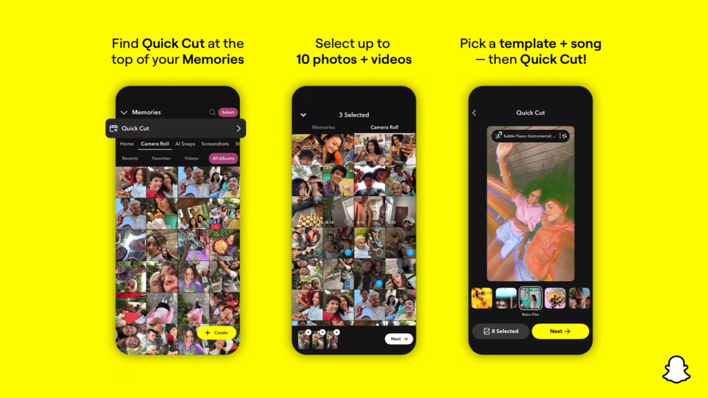 Snapchat Adds Quick Cut